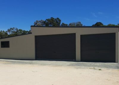 Residential shed with two doors